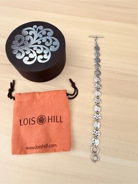 Lois Hill Orbital Hammered & Scroll Disc Bracelet